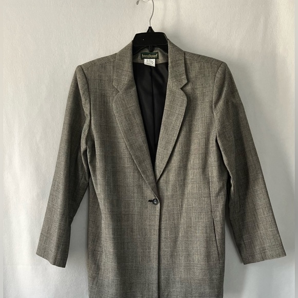 Havre’ Bernard Size 14 100% Wool Black/White Plaid Blazer - Picture 10 of 10